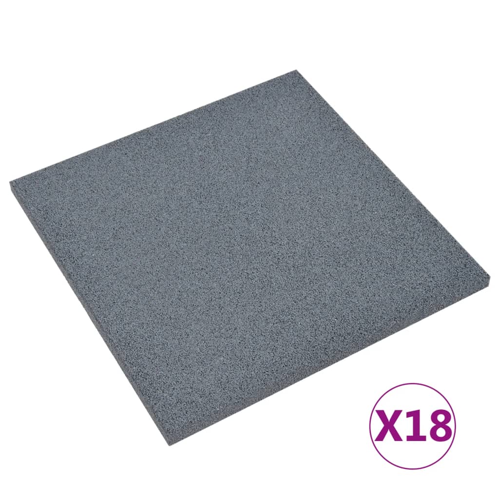 Vidaxl Valtfliser 18 St 50x50x3 cm gummi grå