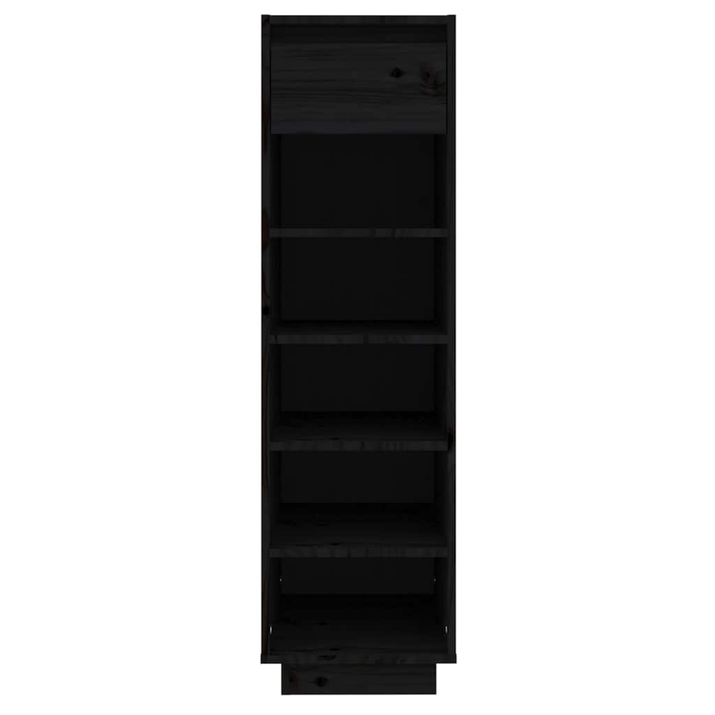Vidaxl Shoe Cabinet 30x34x105 cm Solid fyrretræ sort