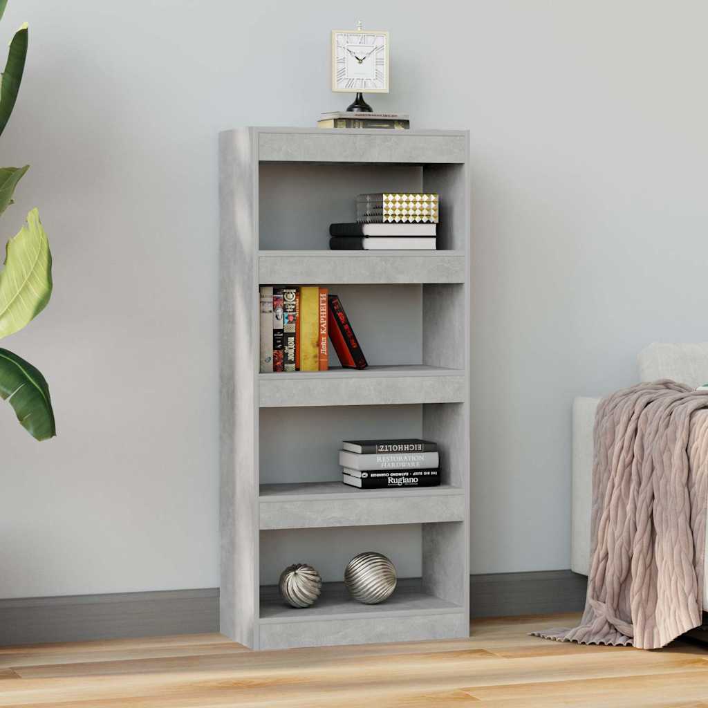 Vidaxl boekenkast kamerscherm 60x30x135 cm bewerkt hout betongrijs