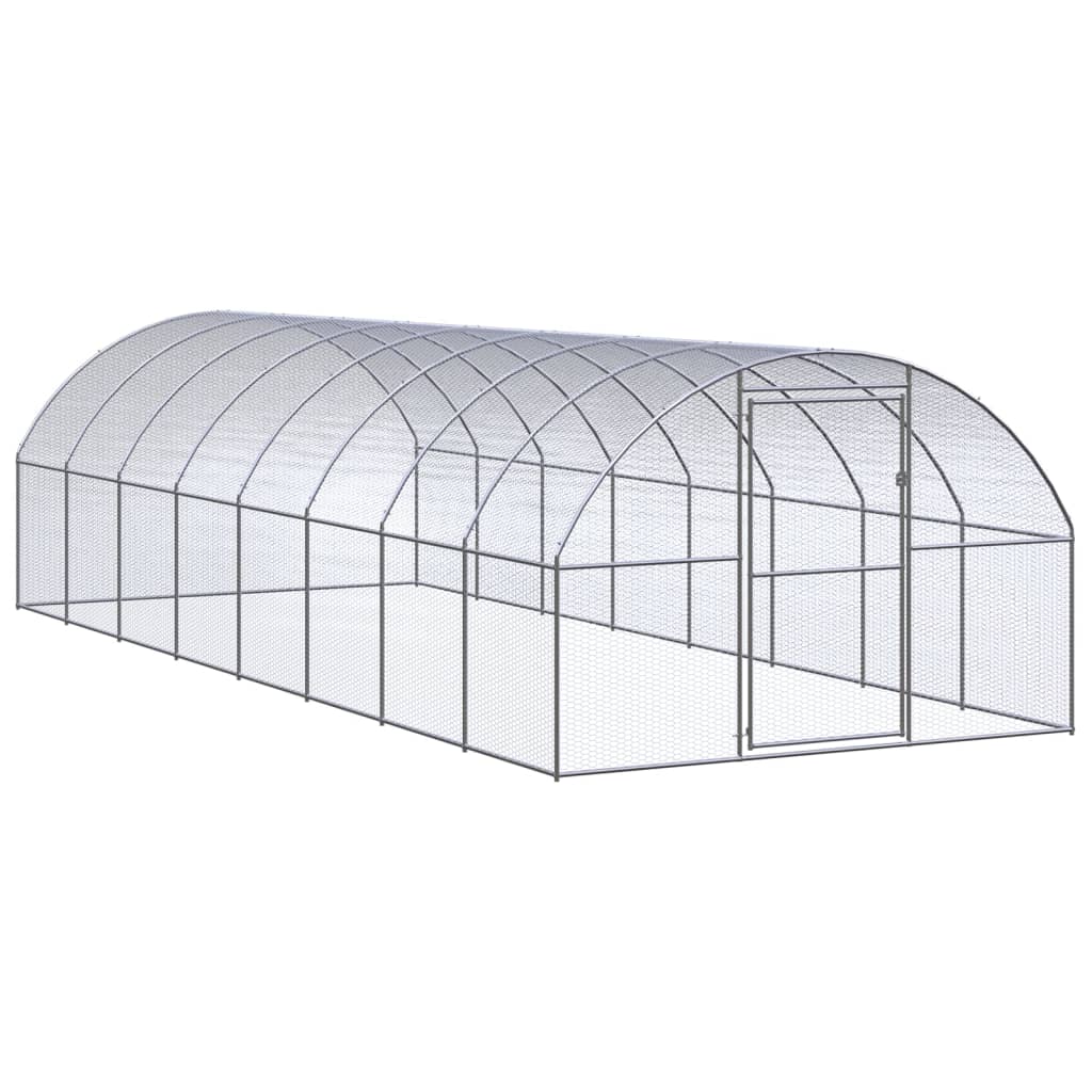 Vidaxl Chicken Run 3x8x2 M Galvaniseret stål