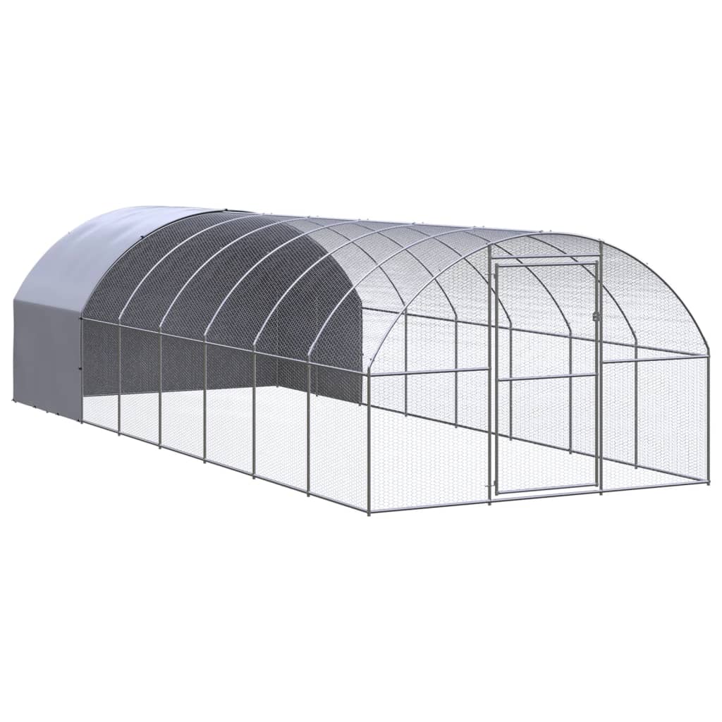 Vidaxl Chicken Run 3x8x2 M Galvaniseret stål