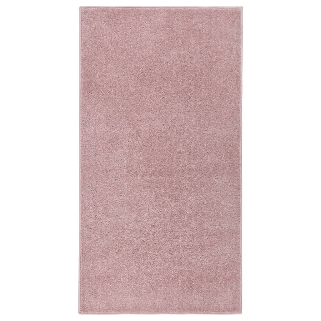 Vidaxl Rug Kortpolig 80x150 cm lyserød
