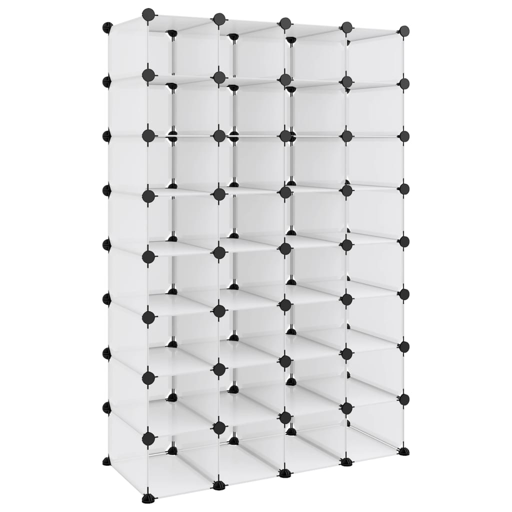 Vidaxl Shoe Rack 93x36.5x140 cm polypropen gennemsigtig