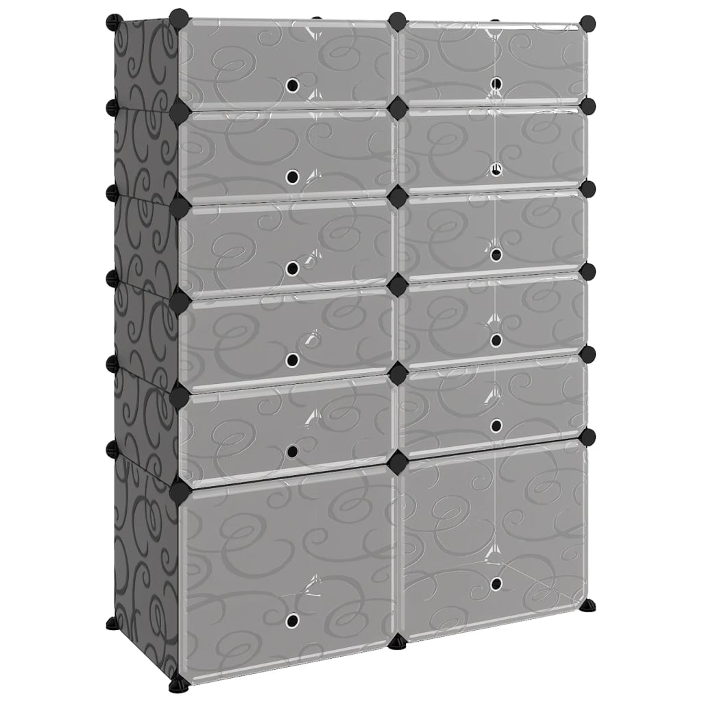 Vidaxl Shoe Rack 94x37x125 cm polypropen sort