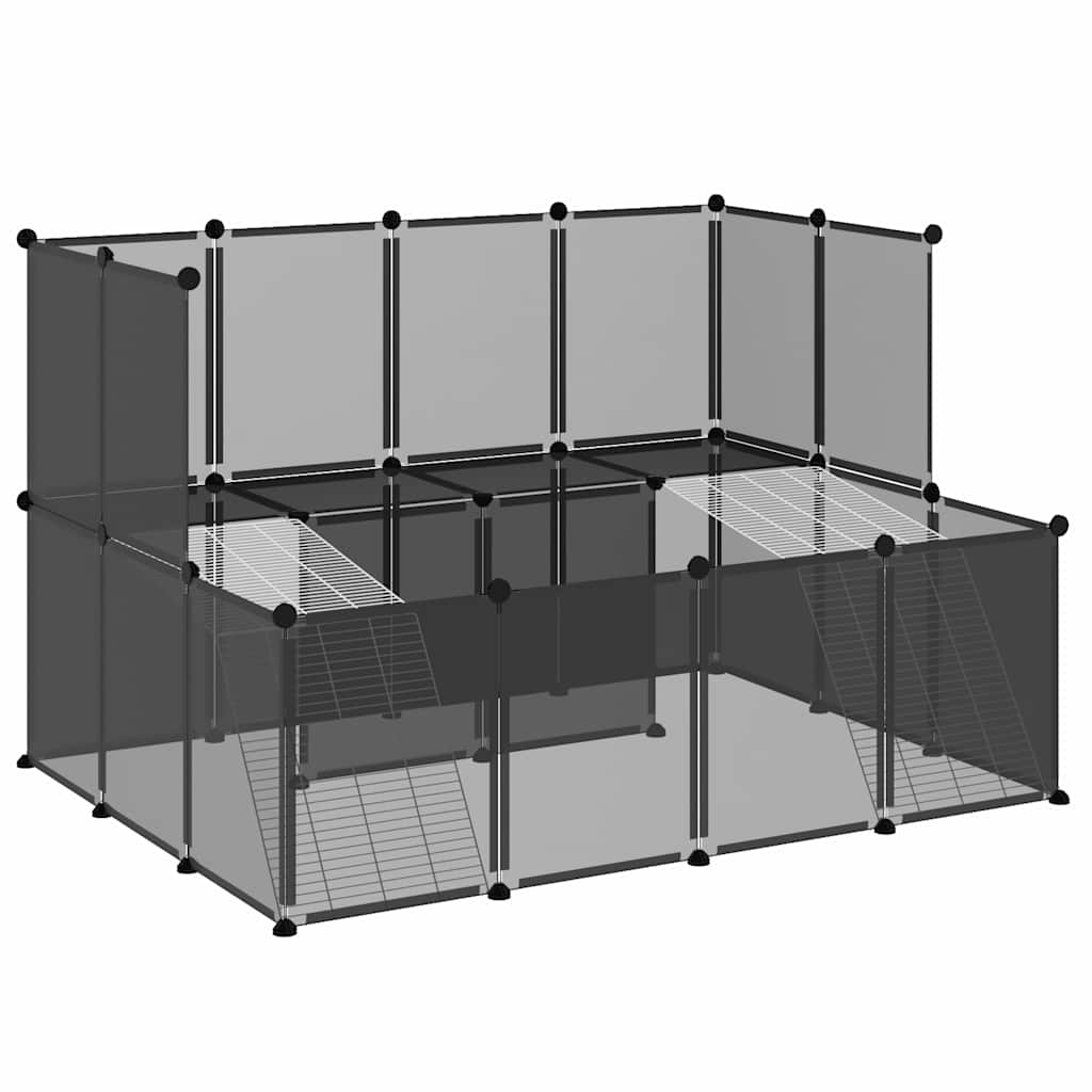 Vidaxl Animal Loft Small 143x107x93 polypropen og stål sort
