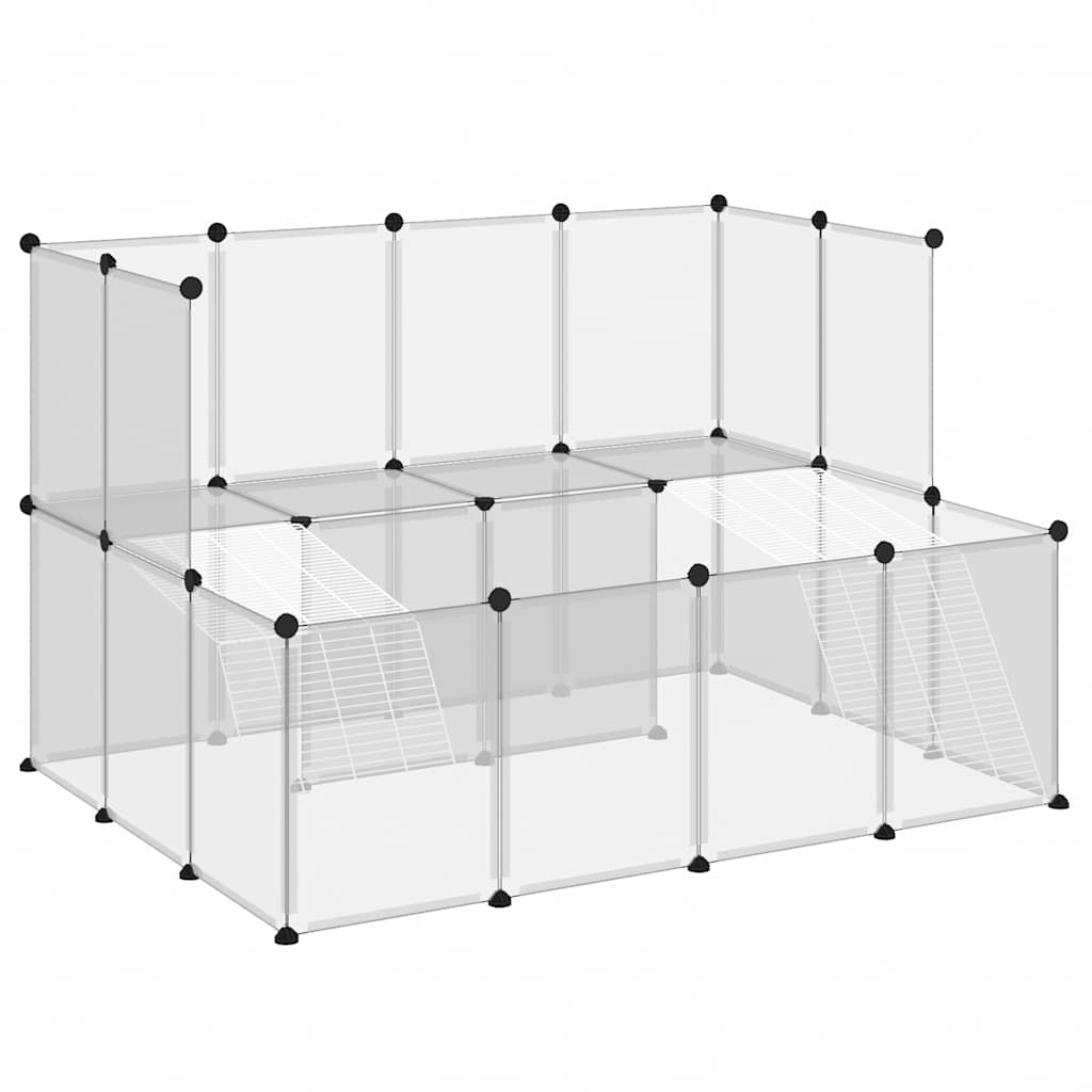 Vidaxl Animal Loft Small 143x107x93 cm polypropen og stål gennemsigtig