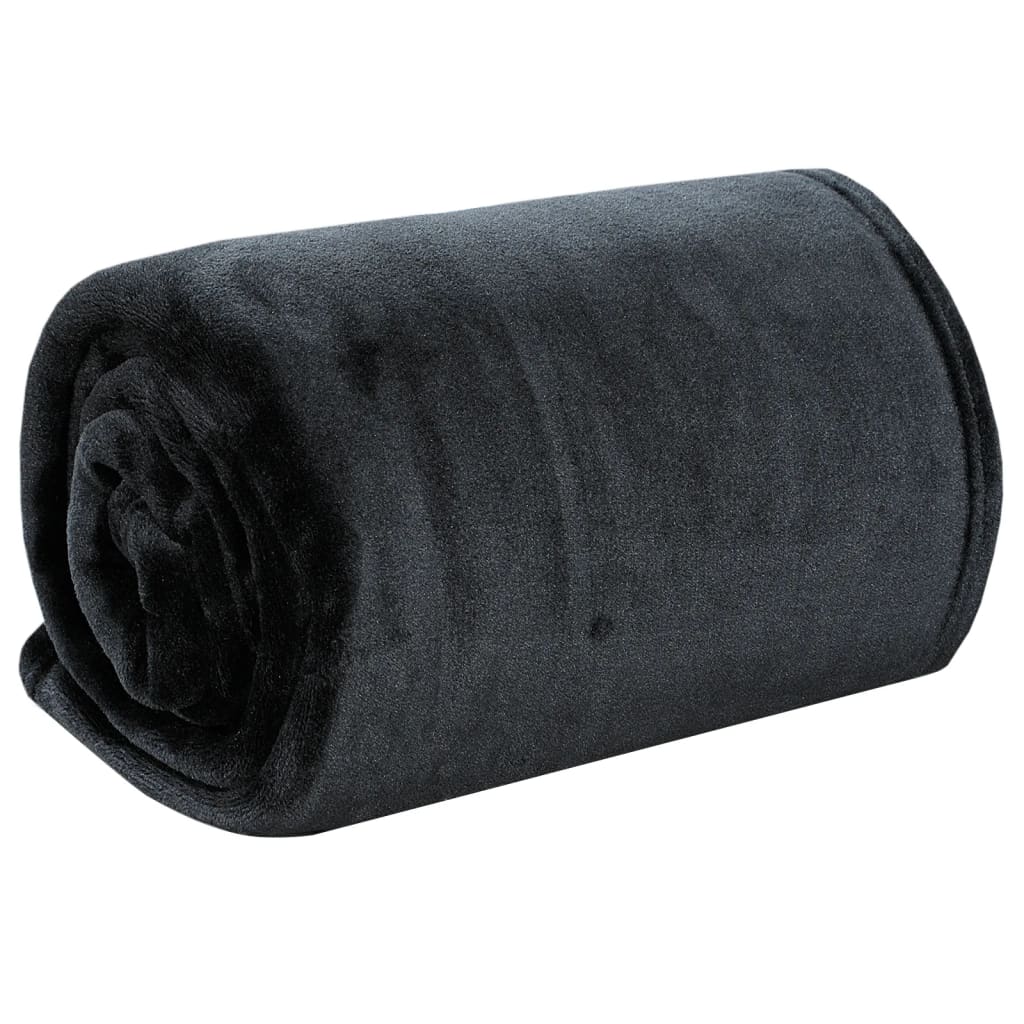 Vidaxl tæppe 130x170 cm polyester sort