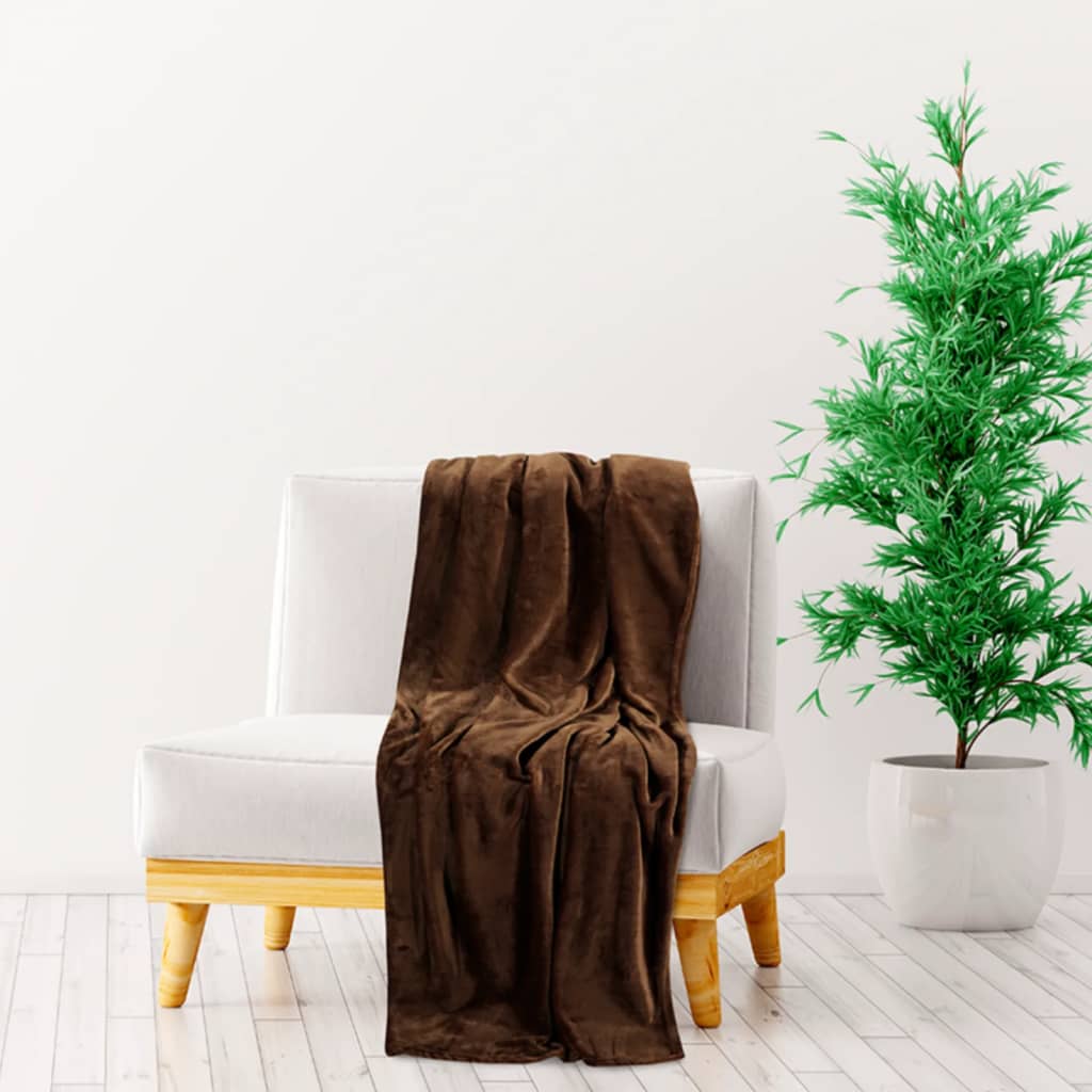 Vidaxl tæppe 150x200 cm polyester kakao brun