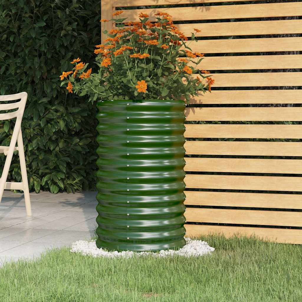 Vidaxx plantekasse 40x40x68 cm galvaniseret stålgrøn