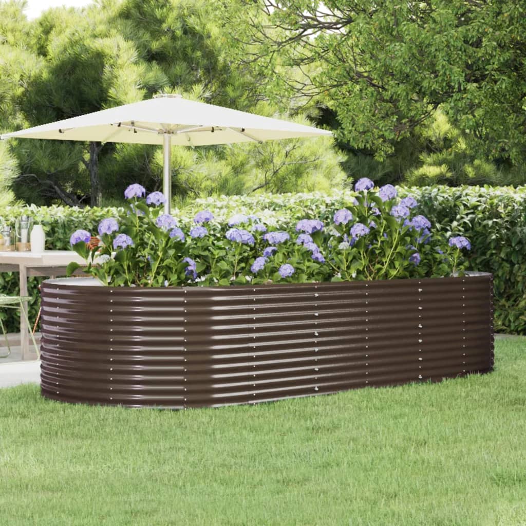 Vidaxl plantenbak 291x140x68 cm gegalvaniseerd staal bruin