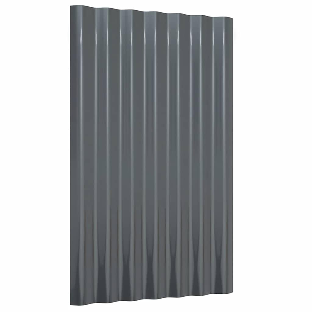 Vidaxl dakpanelen 12 st 60x36 cm gegalvaniseerd staal antracietkleurig