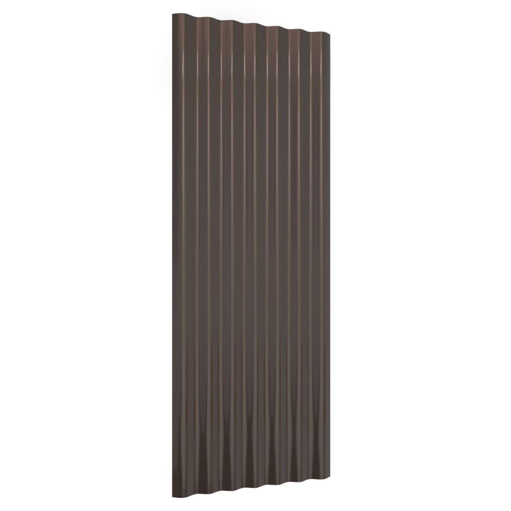 Vidaxx tagplader 12 stk 100x36 cm galvaniseret stål brun