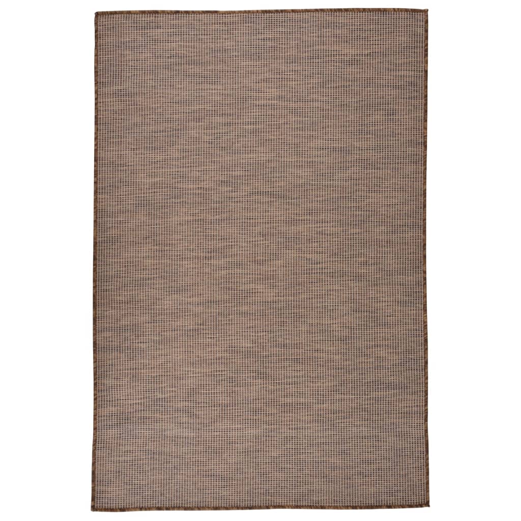 Vidaxl uden for tæppet fladt vævet 120x170 cm brun