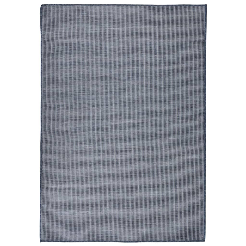 Vidaxl uden for tæppet fladt vævet 140x200 cm blå
