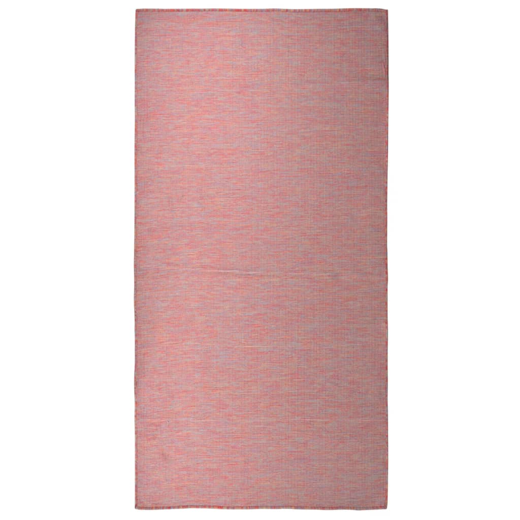 Vidaxl uden for tæppet fladt vævet 100x200 cm rød