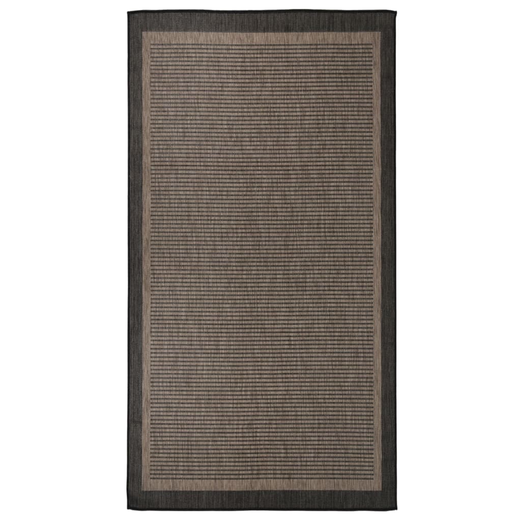 Vidaxl uden for tæppet fladt vævet 80x150 cm mørkebrun