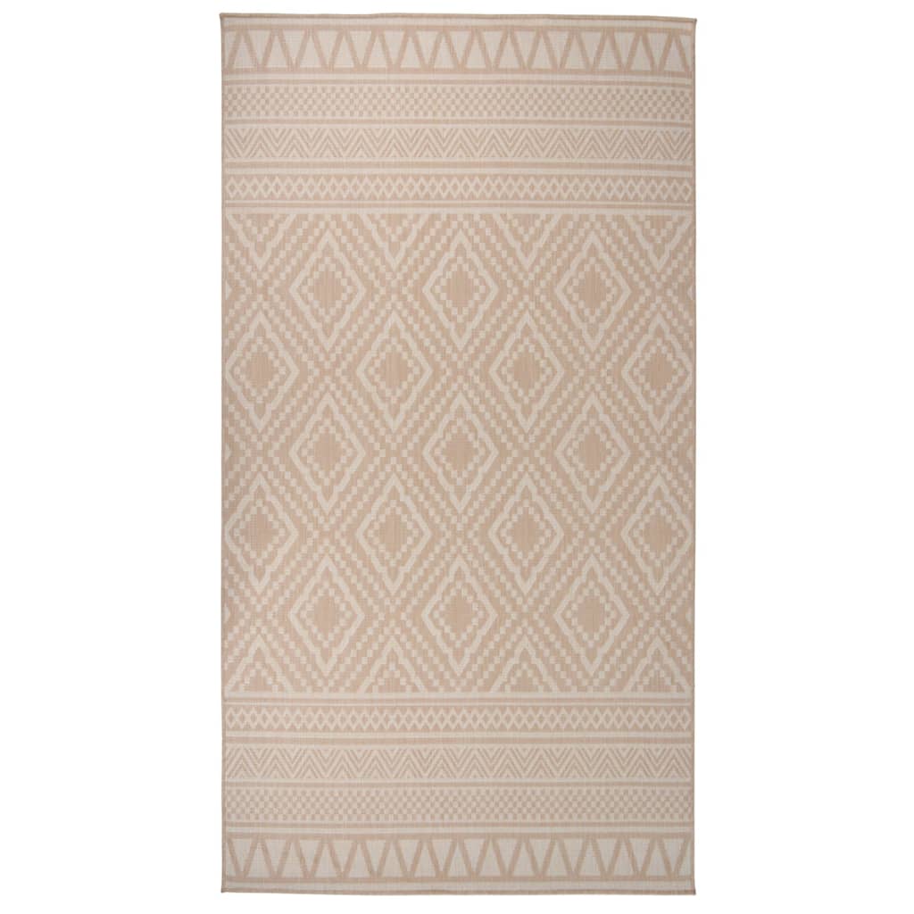 Vidaxl udenfor tæppe med mønster fladtvævet 80x150 cm brun