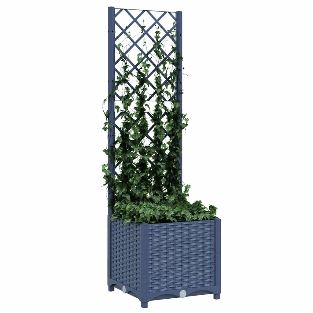 Vidaxl Plannet med Trellis Blue Grey 40x40x136 cm pp