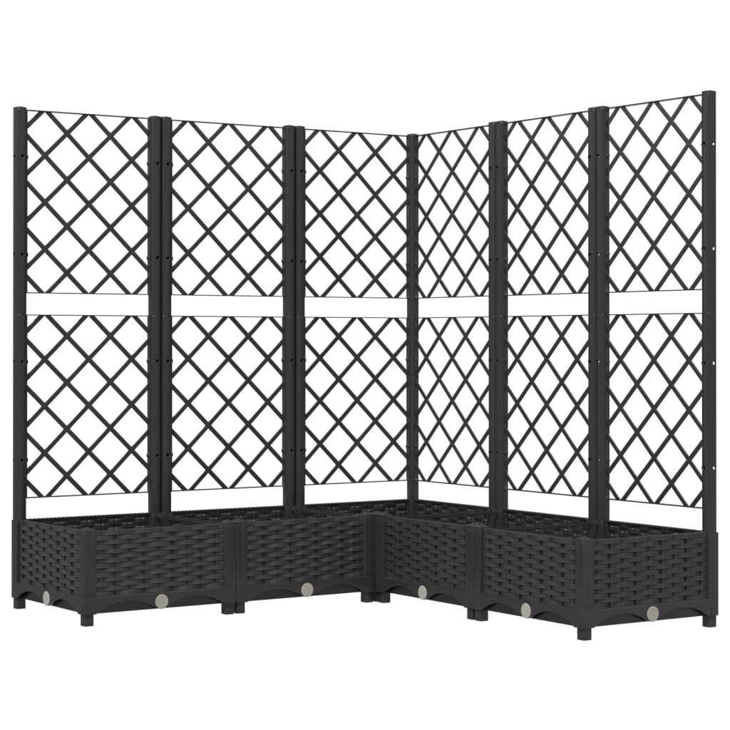 Vidaxl Plannet med lameller arbejde 120x120x121,5 cm polypropen sort