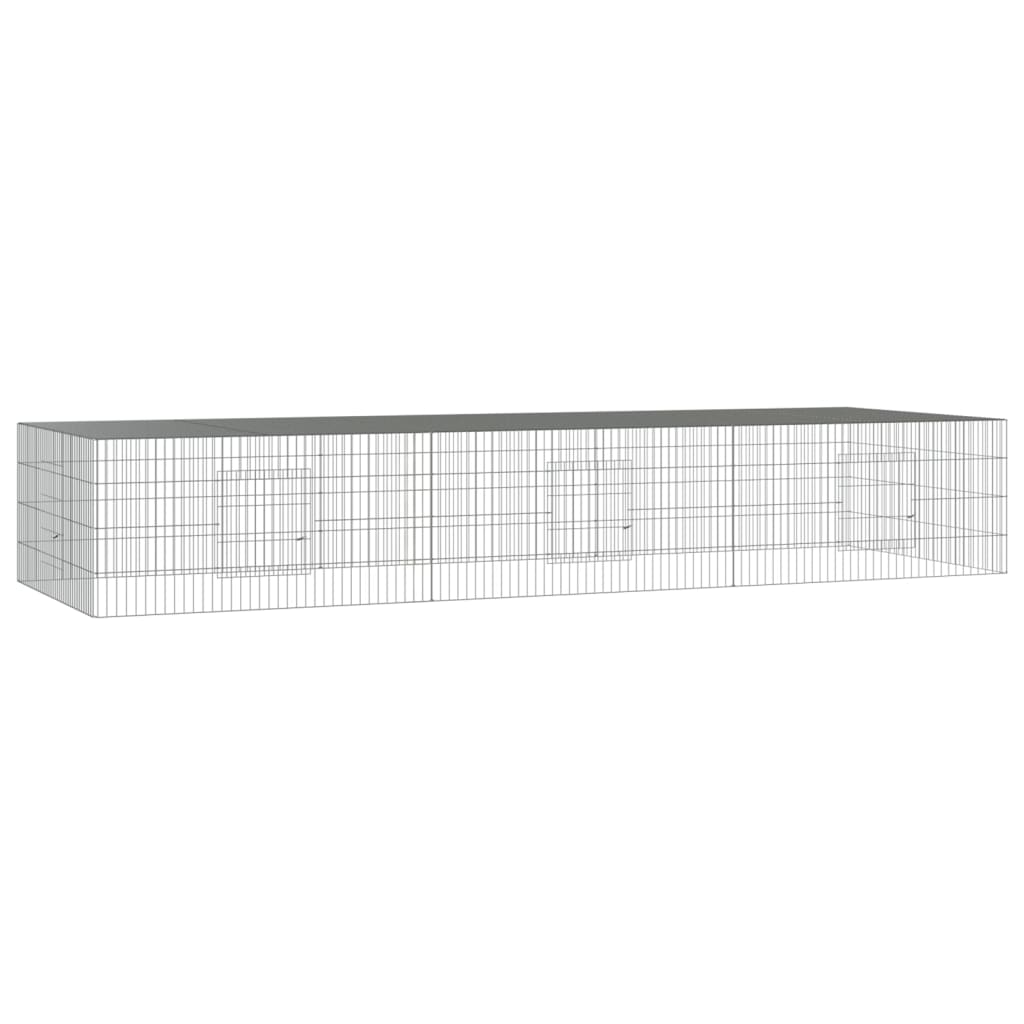 Vidaxxl Rabbit Cage med 3 paneler 325x109x54 cm galvaniseret jern