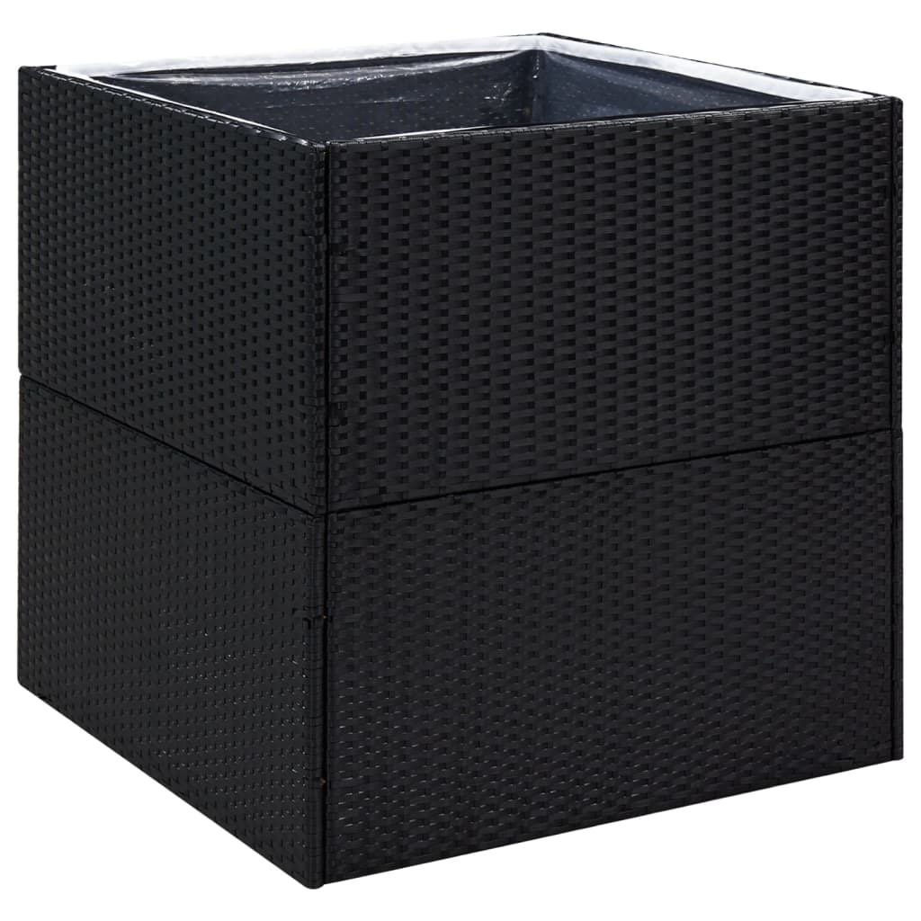 Vidaxl Planning Box 80x80x80 cm Poly Rattan Black