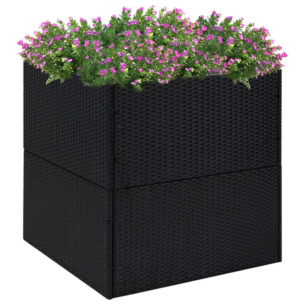 Vidaxl Planning Box 80x80x80 cm Poly Rattan Black