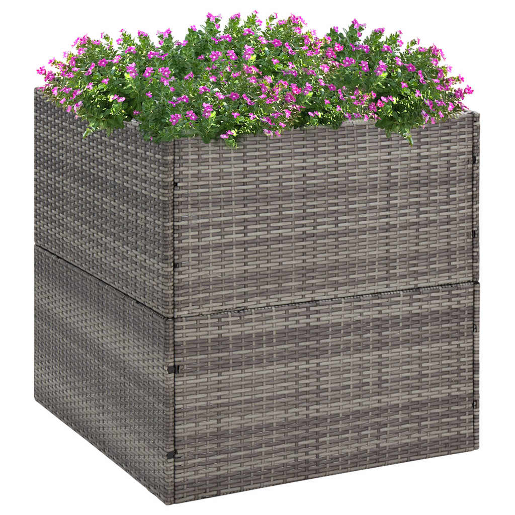 VidaXL plantekasse 80x80x80 cm polyrattangrå