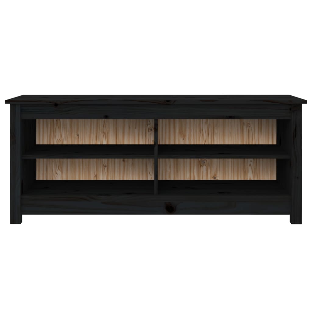 Vidaxl sko sofa 110x38x45,5 cm Solid fyrretræ sort
