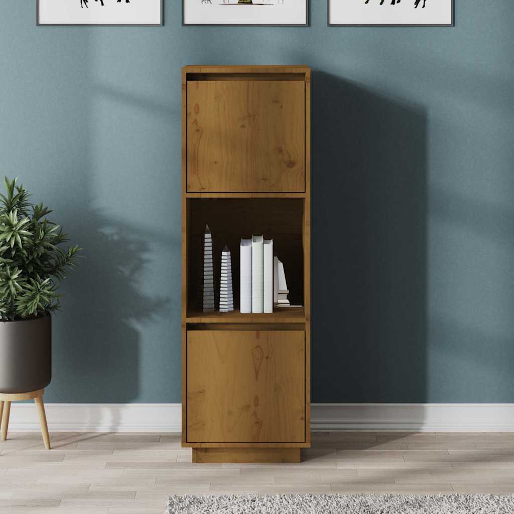 Vidaxl hoge kast 38x35x117 cm massief grenenhout honingbruin