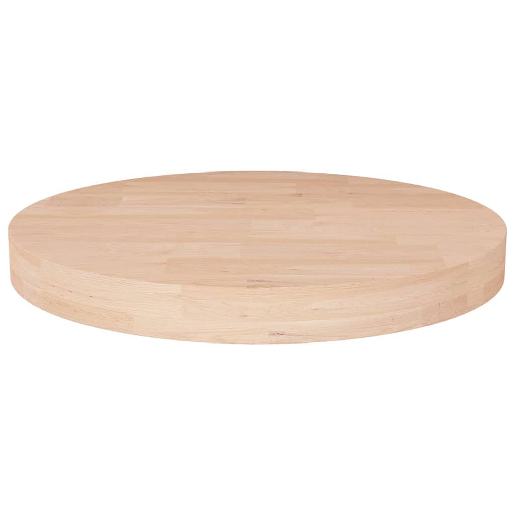 Vidaxl tafelblad rond ø40x4 cm onbehandeld massief eikenhout