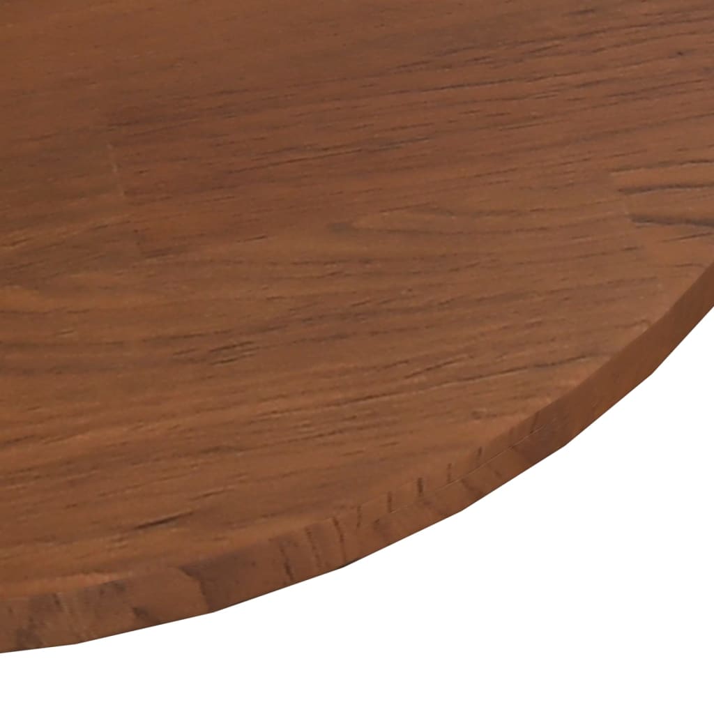 Vidaxl tafelblad rond ø40x1,5 cm bewerkt massief eikenhout donkerbruin