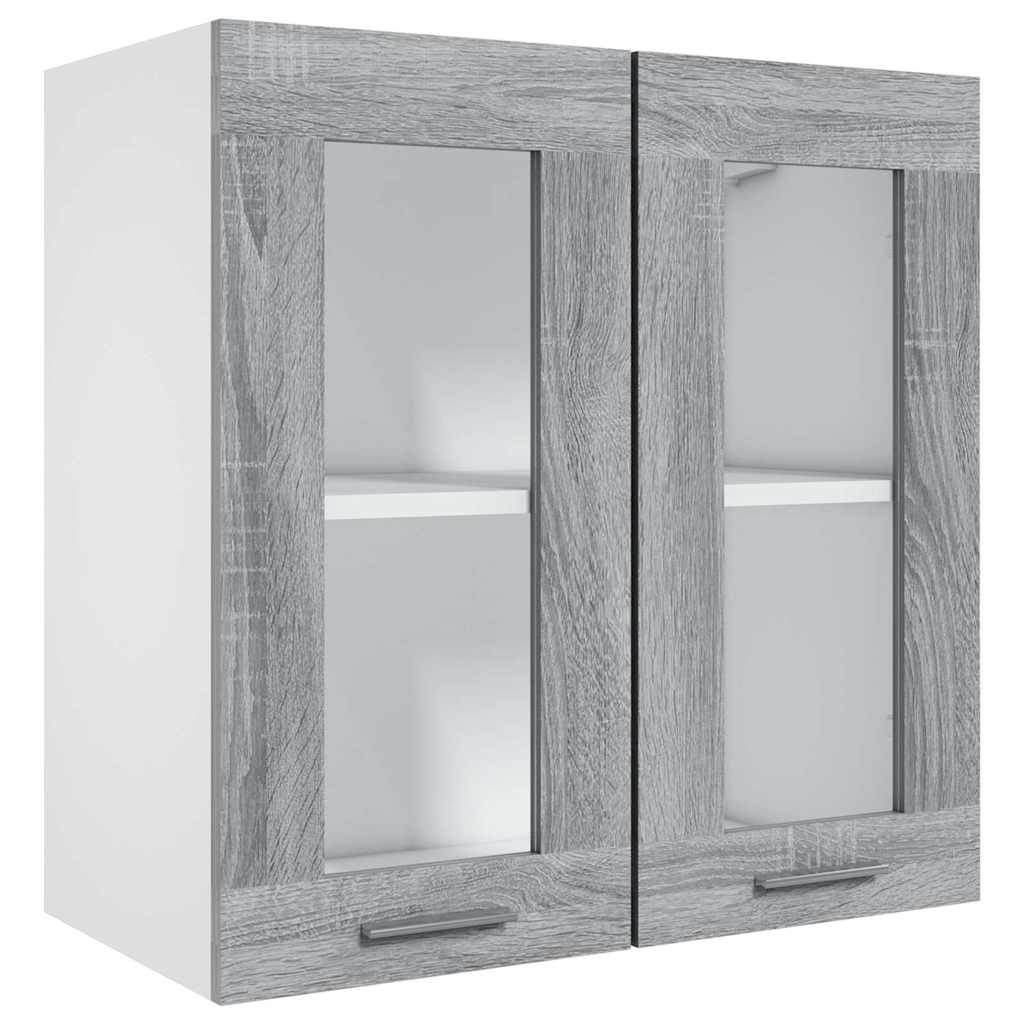Vidaxl vitrinekast hangend lyon 60x31x60 cm bewerkt hout grijs sonoma eiken