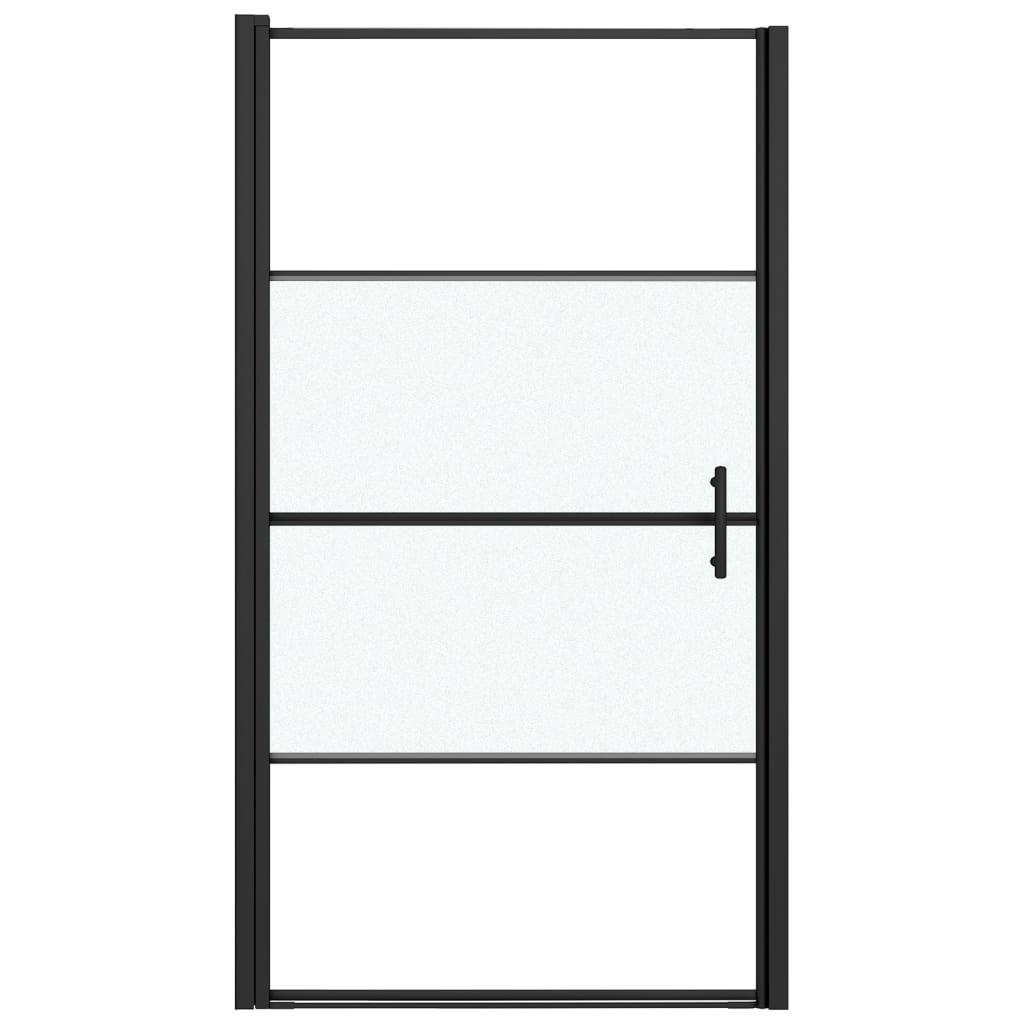 Vidaxl brusedør halvt -Mat 100x178 cm hærdet glas sort