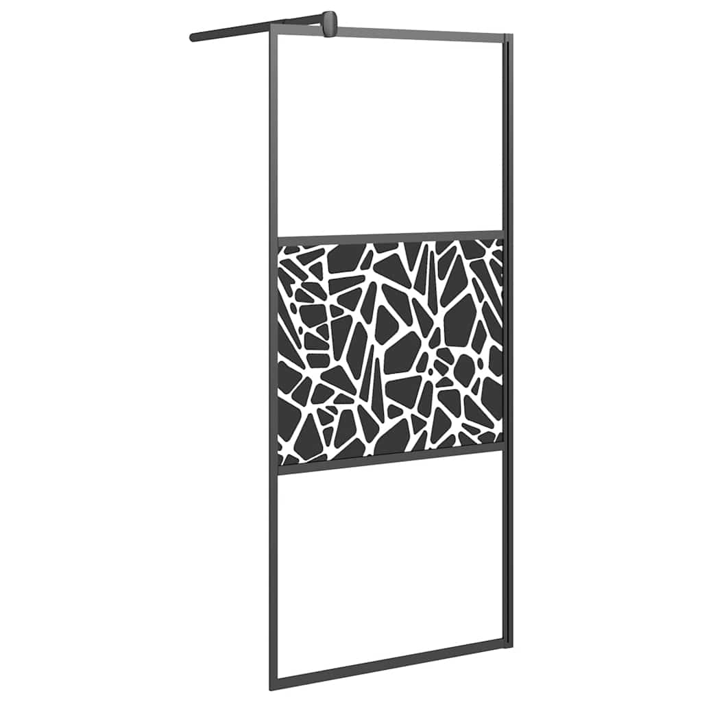 Vidaxx brusekabine med stenmotiv 90x195 cm ESG glas sort