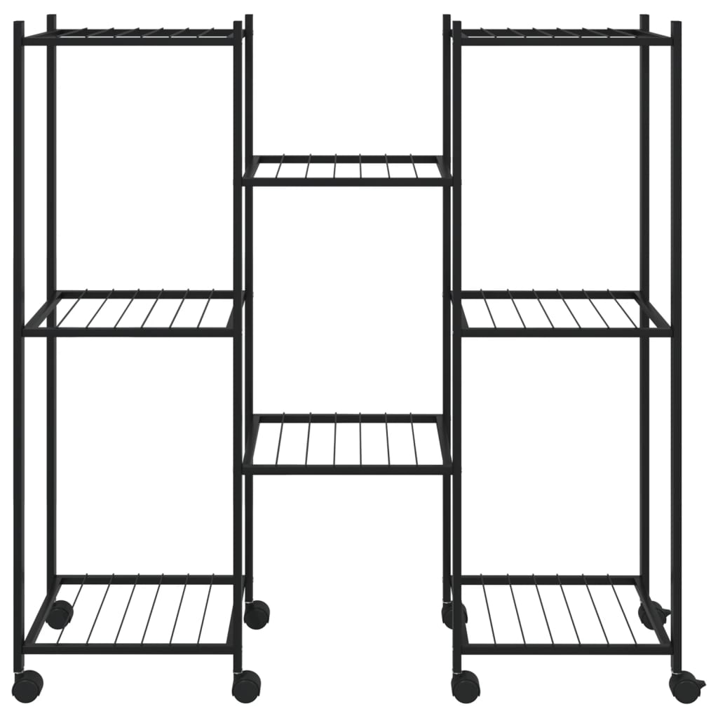 Vidaxl Flower Standard med hjul 83x25x83,5 cm Iron Black