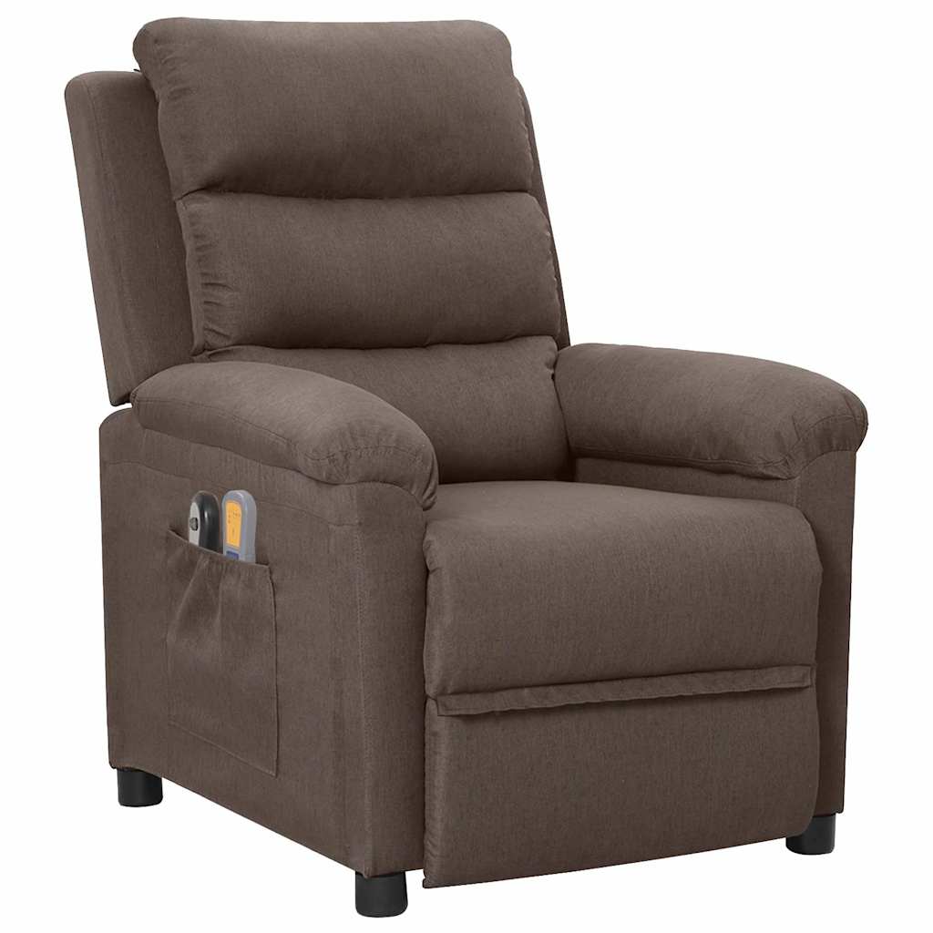 Vidaxl massagestoel elektrisch stof taupe