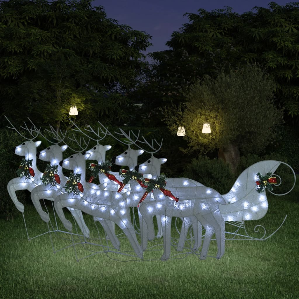 Vidaxl Buitenkerstontiering Reindeer og Slee 140 LEDS White