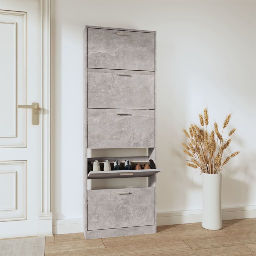 Vidaxl Shoe Cabinet 59x17x169 cm behandlet træbetonpris