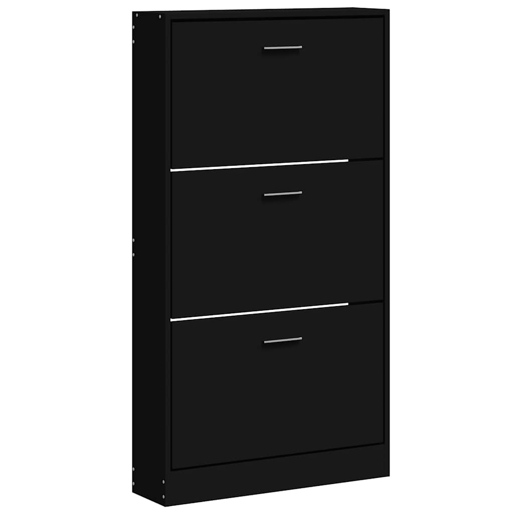 Vidaxl Shoe Cabinet 59x17x108 cm Property Wood Black