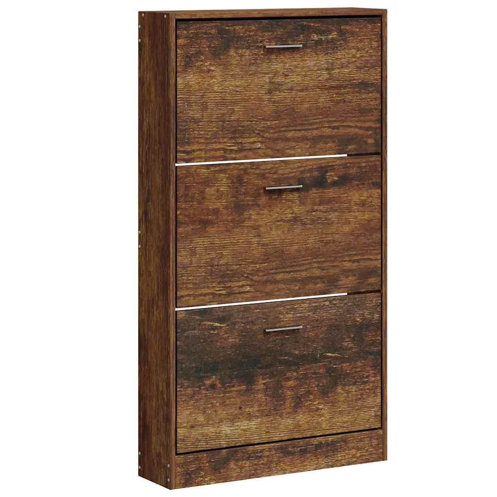 Vidaxl Shoe Cabinet 59x17x108 cm Property Wood Røget eg Farvet