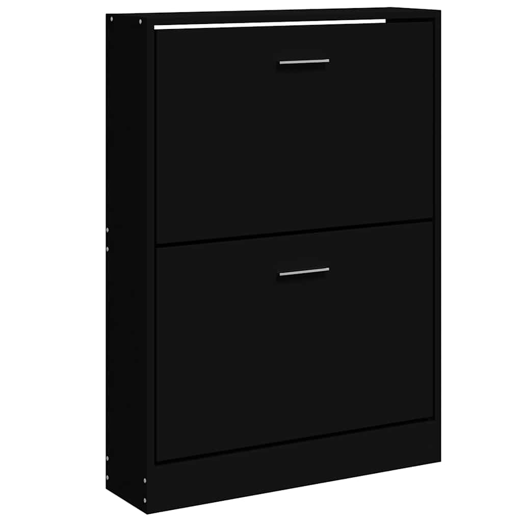 Vidaxl Shoe Cabinet 59x17x81 cm Property Wood Black