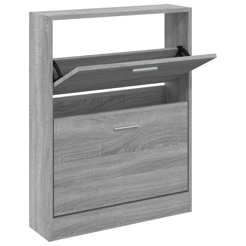 Vidaxl Shoe Cabinet 59x17x81 cm forarbejdet trægrå sonoma