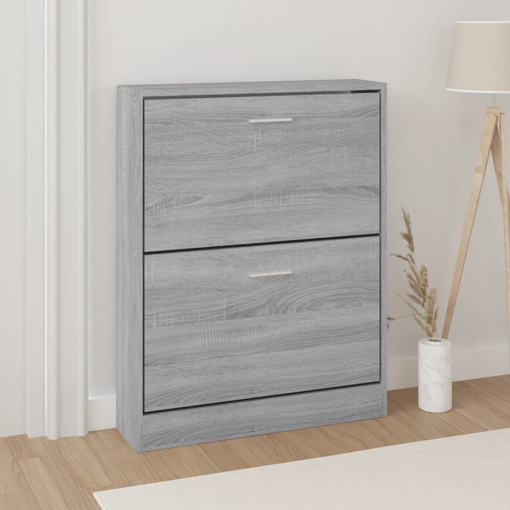 Vidaxl Shoe Cabinet 59x17x81 cm forarbejdet trægrå sonoma