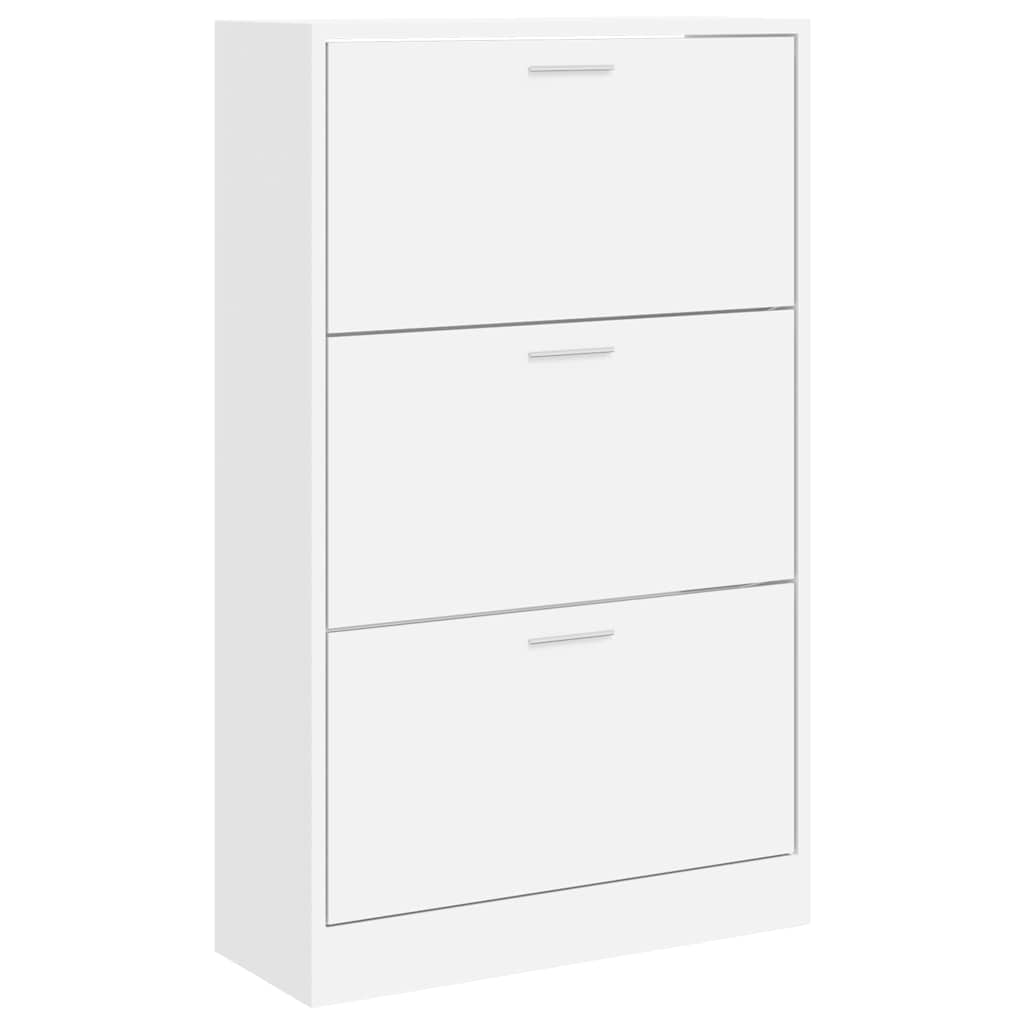 Vidaxl Shoe Cabinet 63x24x103 cm forarbejdet træhvide