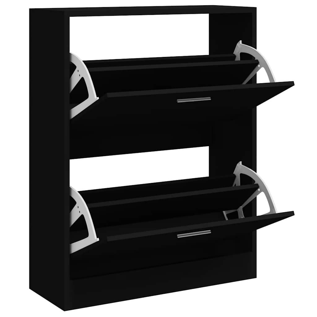 Vidaxl Shoe Cabinet 63x24x81 cm Property Wood Black