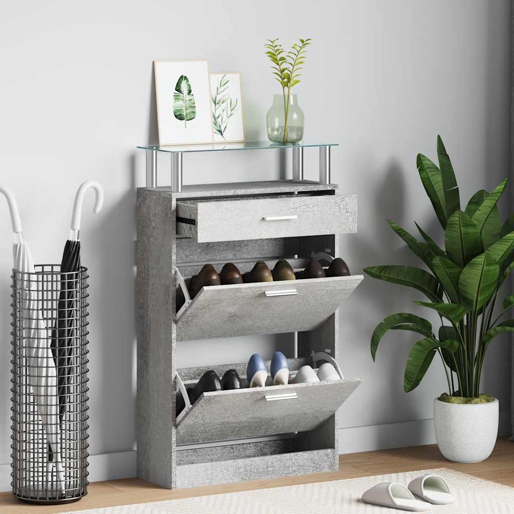 Vidaxl Shoe Cabinet 63x24x104 cm behandlet træbetonpris