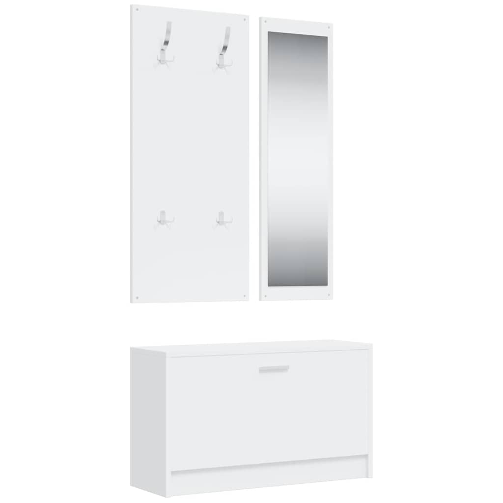 Vidaxl Shoe Cabinet Set 3-i-1 redigeret træhvide