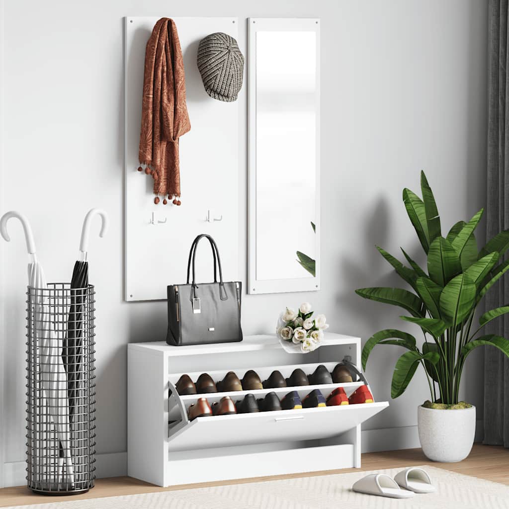 Vidaxl Shoe Cabinet Set 3-i-1 redigeret træhvide