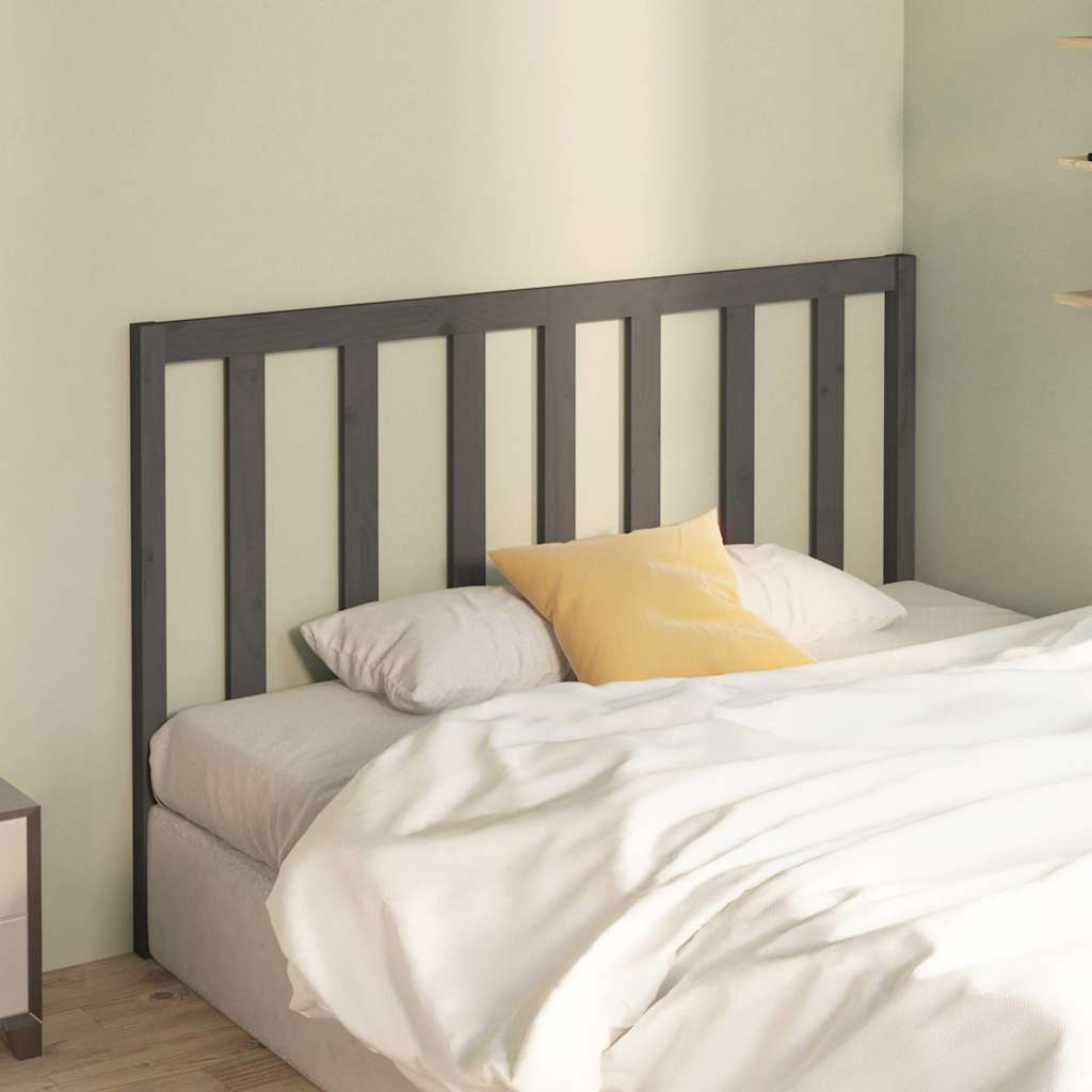 Vidaxl hoofdbord 146x4x100 cm massief grenenhout grijs