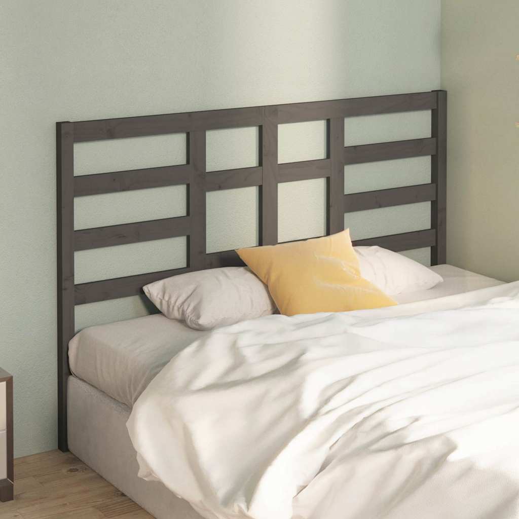 Vidaxl hoofdbord 146x4x104 cm massief grenenhout grijs